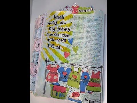 Technique Thursday # 125 Psalms 51:2 "Wash Away" Bible Journal Page