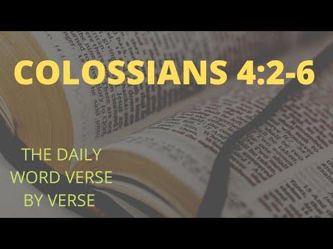 Colossians 4:2-6  The Daily Word verse by verse