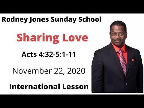 Sharing Love, Acts 4:32-5:1-11, November 22, 2020, Sunday school lesson