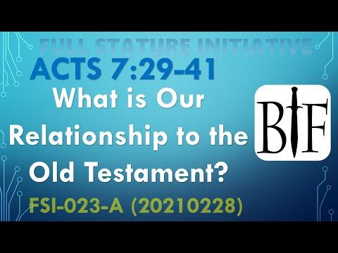 What is our Relationship to the Old Testament? FSI-023-A Acts 7:29-41