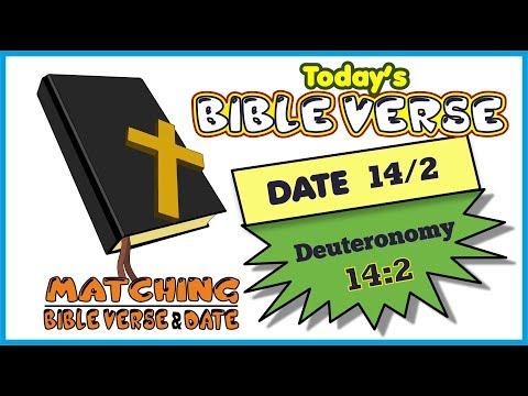 Today's Bible Verse | Date 14/2 | Deuteronomy 14:2 | Matching Bible Verse-Date