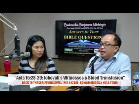 ACTS 15:28-29: JEHOVAH&#39;S WITNESS &amp; BLOOD TRANSFUSION