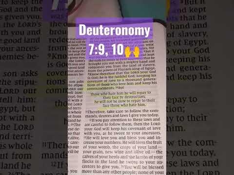 Deuteronomy 7:9, 10 NIV ***He will not be slow to repay! #readthewordwithvicky