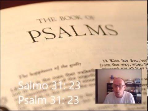 Psalm 31: 23 (Portuguese, English & Hebrew)
