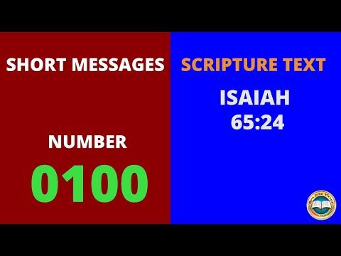 SHORT MESSAGE (0100) ON ISAIAH 65:24