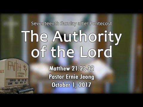 The Authority of the Lord (Matthew 21:23-32)