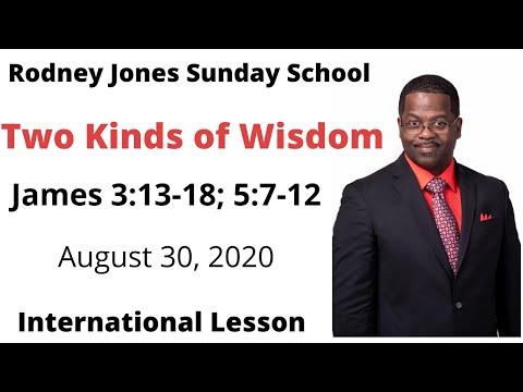 Two Kinds of Wisdom, James 3:13-18; 5:7-12, August 30, 2020, Sunday school lesson