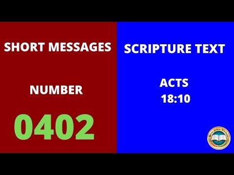 SHORT MESSAGE (0402) ON ACTS 18:10
