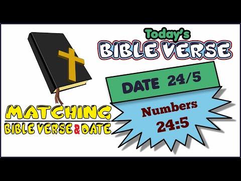 Daily Bible verse | Matching Bible Verse - today's Date | 24/5 | Numbers 24:5 | Bible Verse Today