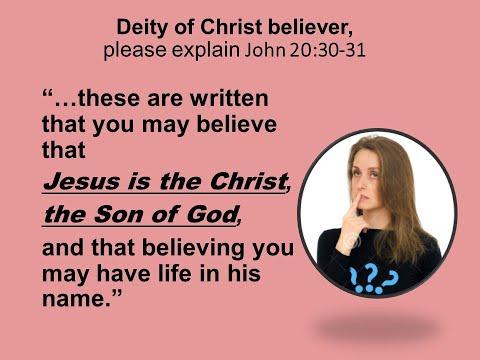 Deity of Christ believer, please explain John 20:30-31