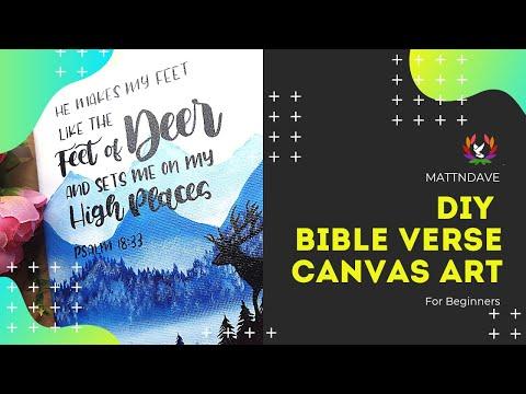Simple Bible Verse Canvas Art for Beginners: Silhouette with Brush Lettering: Psalm 18:33