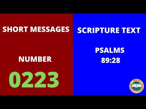SHORT MESSAGE (0223) ON PSALMS 89:28