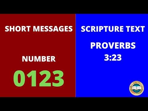 SHORT MESSAGE (0123) ON PROVERBS 3:23