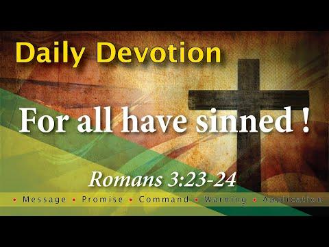 Romans 3:23-24 Daily Devotion with Message - Promise - Command - Warning and Application