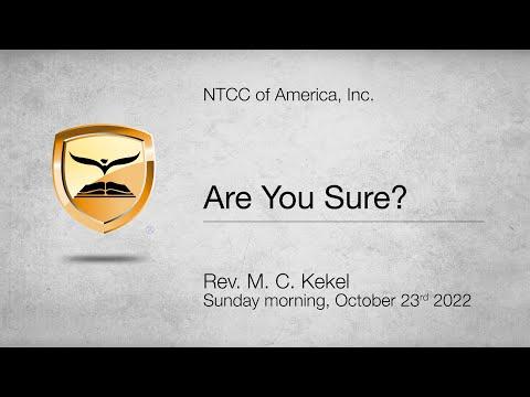 Are You Sure? — John 6:66-71 — Rev. M.C. Kekel