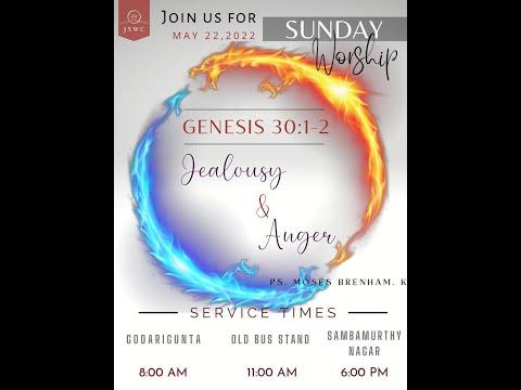 SUNDAY SECOND SERVICE || THEME:JEALOUSY & ANGER GENESIS 30:1-2 || PS. MOSES BRENHAM.K || 22/05/2022