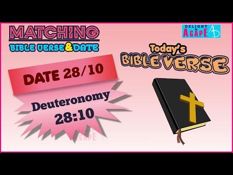 Date 28/10 | Deuteronomy 28:10 | Matching Bible Verse - Today's Date | Daily Bible verse