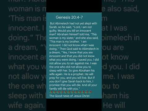 Genesis 20:4-7 || But if you don’t give Sarah back to him, I promise that you will die || 08.08.2022