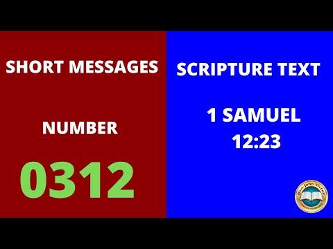 SHORT MESSAGE (0312) ON 1 SAMUEL 12:23