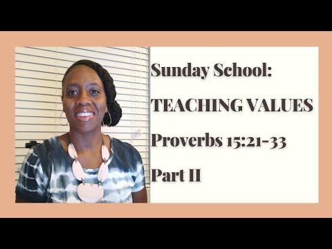 TEACHING VALUES (Part II) Proverbs 15:21-33
