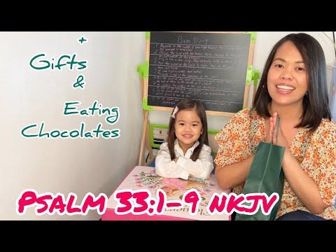 Psalm 33:1-9 NKJV | Bible Memory Verses | 4years old | +Gifts + Eating Chocolates | Lhian’s Vlogs