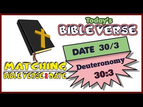 Today's Bible Verse | Date 30/3 | Deuteronomy 30:3 | Matching Bible Verse-Date