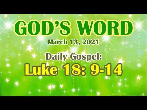 Daily Bible Verse March 13, 2021 Luke 18: 9-14 God's Word  Bible Reading