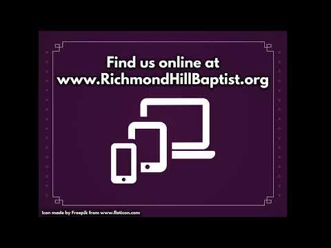 November 29, 2020 Service / Isaiah 8: 11-9:9 / Richmond Hill Baptist Church