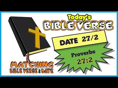 Today's Bible Verse | Date 27/2 | Proverbs 27:2 | Matching Bible Verse-Date