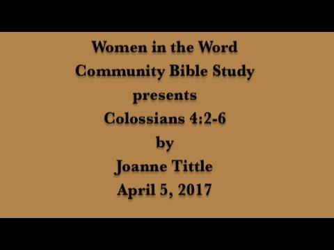 Colossians 4:2-6 Bible Study