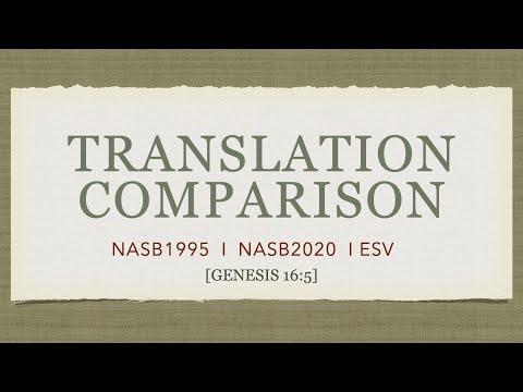NASB1995, NASB2020, ESV Bible Translation Comparison I Genesis 16:5