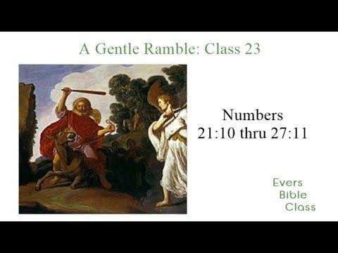 Exodus thru Deuteronomy: Balaam And The Ass - Num 21:10-27:11 (A Gentle Ramble-Class 023)