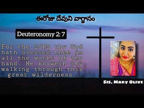 11-May-2022 || Deuteronomy 2: 7 || ఈరోజు దేవుని వాక్యం || Today Word of God || Sis. Mary Olive