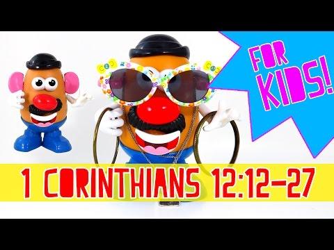 1 Corinthians 12 12-27 BIBLE STORIES FOR KIDS | Mr Potato Head | One Body Many Parts