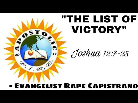 "THE LIST OF VICTORY" • Joshua 12:7-25 || Evangelist Rape Capistrano