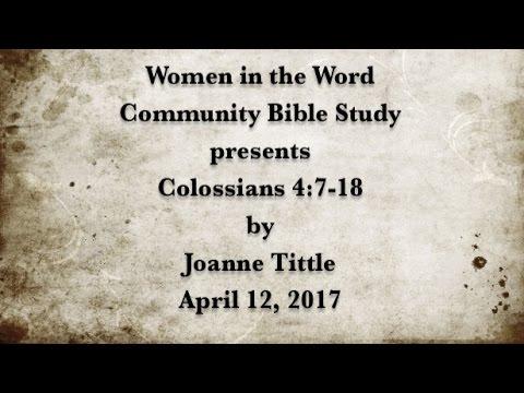 Colossians 4:7-18 Bible Study