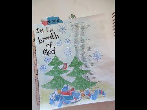 Technique Thursday #136  Job 37:10 "Breath of God" Bible Journaling Page