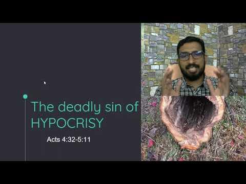 The deadly sin of Hypocrisy | Acts 4:32-5:11 | Bible Study | Basil George