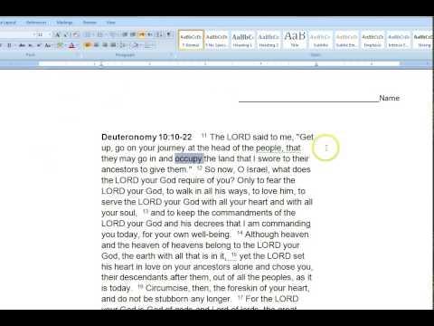 Creation Theology Inductive Study 01: Deuteronomy 10:11-22