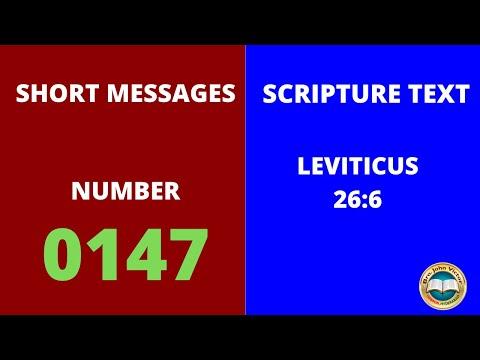 SHORT MESSAGE (0147) ON LEVITICUS 26:6