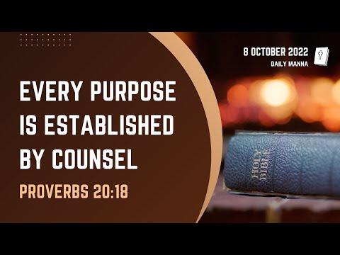 Proverbs 20:18 | Every Purpose Is Established By Counsel | Daily Manna