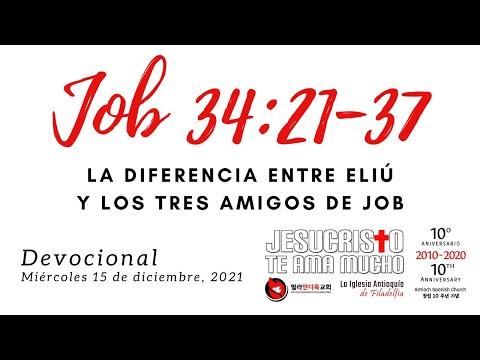 Devocional 12/15/2021 - Job 34:21-37 - La diferencia entre Eliu y los tres amigos de Job