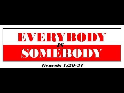 Everybody Is Somebody Genesis 1:26-31         5-17-2020