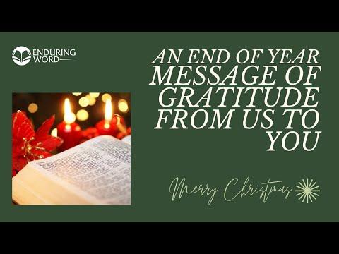 A Special Thank You from Enduring Word