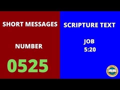 SHORT MESSAGE (0525) ON JOB 5:20 || క్లుప్త వర్తమానములు - యోబు  5:20