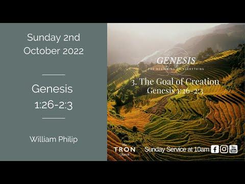 Sunday Morning Service: 2nd October 2022 // Genesis 1:26-2:3