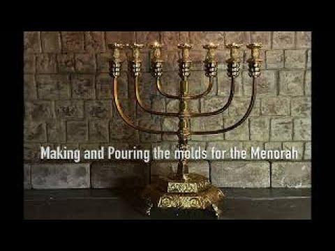 Exodus 25:31-40 Construction of the 7 branch menorah for the Tabernacle Man: metal pour into molds