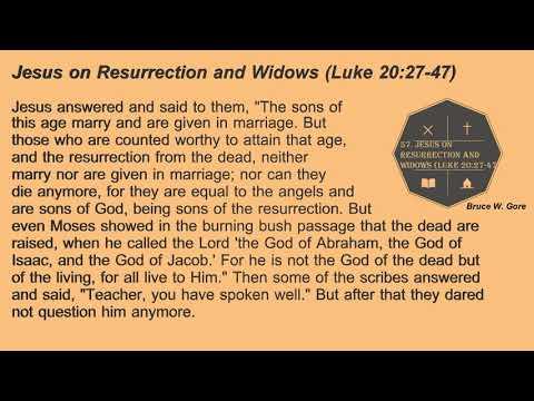 57. Jesus on Resurrection and Widows (Luke 20:27-47)