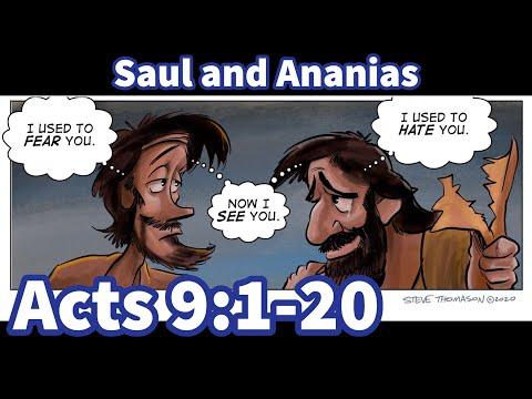 Saul and Ananias in Acts 9:1-20