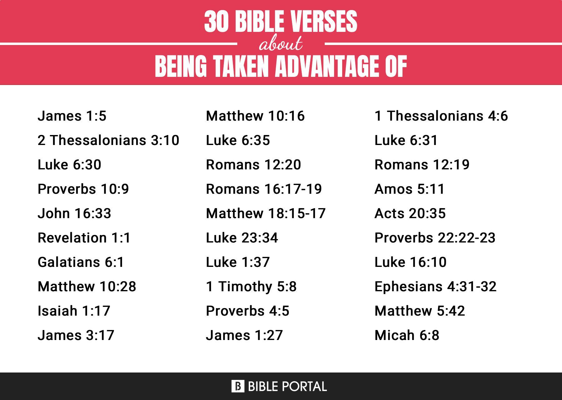 228 Bible Verses about Being Taken Advantage Of